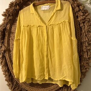 Anthropologie Scandinavian Designer Munthe Vicose Sheer Feminine Boho Blouse